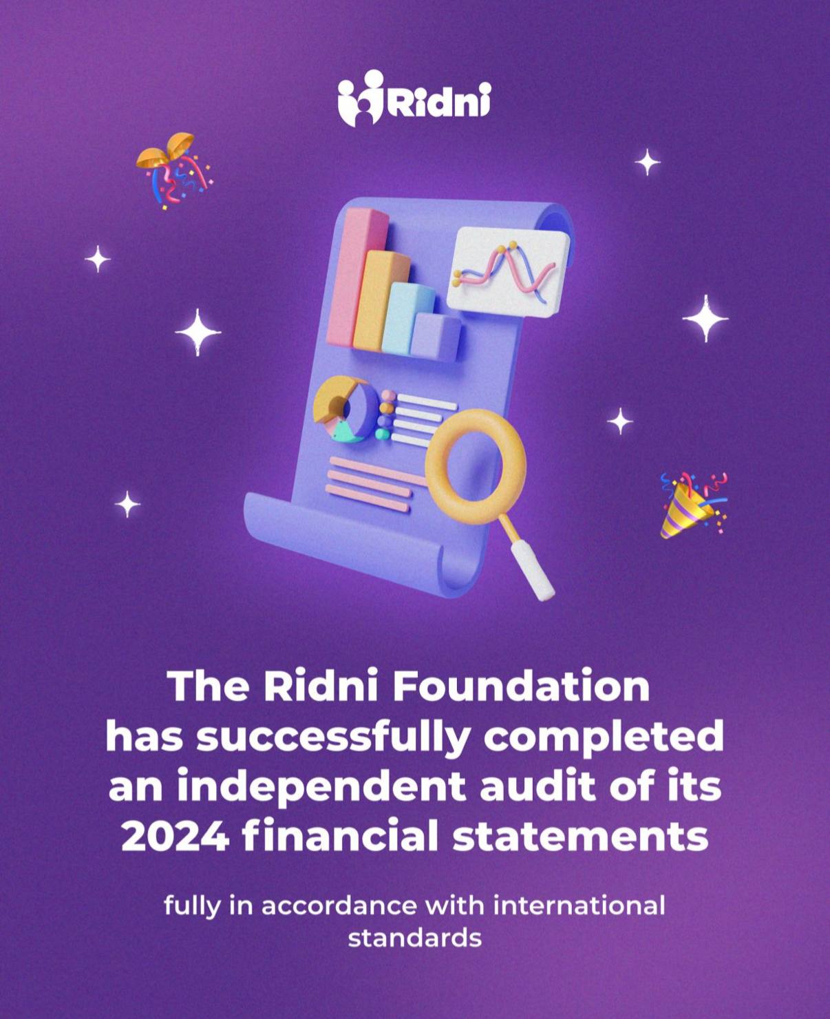 The Ridni Foundation has successfully completed an independent audit of its 2024 financial statements